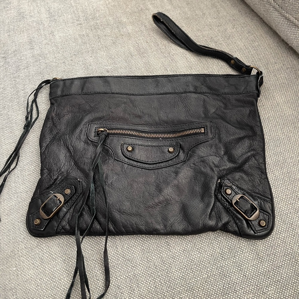 Authentic Balenciaga Black Clutch